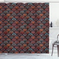 thumbnail image 1 of Ambesonne Moroccan Shower Curtain, Scale Mandala Design, 69"Wx84"L, Aqua Orange Ruby, 1 of 3