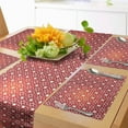 thumbnail image 1 of Ambesonne Moroccan Table Runner & Placemats, Folkloric Starry Lattice, Placemat 4 pcs + Runner 12"x72", Vermilion Burnt Orange, 1 of 2