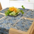thumbnail image 1 of Ambesonne Moroccan Table Runner & Placemats, Portuguese Traditional, Placemat 4 pcs + Runner 14"x90", Blue White Pale Brown, 1 of 2