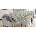 thumbnail image 1 of Ambesonne Moroccan Tablecloth Rectangular Table Cover, Spanish Azulejo Style, 52"x70", Teal Marigold White, 1 of 3