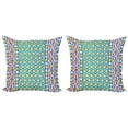 thumbnail image 1 of Ambesonne Moroccan Throw Pillow Cover 2 Pack, Colorful Mosaic Wall, 16", Multicolor, 1 of 5