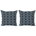 thumbnail image 1 of Ambesonne Moroccan Throw Pillow Cover 2 Pack, Retro Ottoman, 16", Sand Brown Blue and Ruby, 1 of 2