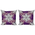thumbnail image 1 of Ambesonne Moroccan Throw Pillow Cover 2 Pack, Vintage Floral Petals, 16", Earth Yellow Purple, 1 of 2