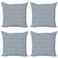 thumbnail image 1 of Ambesonne Moroccan Throw Pillow Cover 4 Pack, Azulejo Ceramic Motif, 24", Blue Cream Marigold, 1 of 2