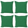 thumbnail image 1 of Ambesonne Moroccan Throw Pillow Cover 4 Pack, Quatrefoil Clover, 20", Green, 1 of 5