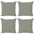 thumbnail image 1 of Ambesonne Moroccan Throw Pillow Cover 4 Pack, Simple Traditional Floral, 20", Ivory and Charcoal Grey, 1 of 2