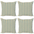 thumbnail image 1 of Ambesonne Moroccan Throw Pillow Cover 4 Pack, Spanish Azulejo Style, 20", Teal Marigold White, 1 of 2
