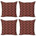 thumbnail image 1 of Ambesonne Moroccan Throw Pillow Cover 4 Pack, Vintage Ottoman Tile, 20", Green Vermilion Ruby, 1 of 2