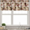 thumbnail image 1 of Ambesonne Moroccan Valance Pack of 2, Vintage Square Pattern, 54"X12", Cream Dark Coral Brown, 1 of 5
