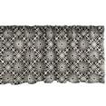 thumbnail image 1 of Ambesonne Moroccan Window Valance, Classic Continuous Floral Autumnal Floral Geometric Motifs Pattern, Curtain Valance for Kitchen Bedroom Decor with Rod Pocket, 54" X 12", Eggshell Charcoal Grey, 1 of 2