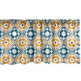 thumbnail image 1 of Ambesonne Moroccan Window Valance, Spanish Portuguese Azulejo Inspired Abstract Natural Pattern with Leaves, Curtain Valance for Kitchen Bedroom Decor with Rod Pocket, 54" X 18", Teal Marigold White, 1 of 3