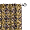 thumbnail image 1 of Ambesonne Mosaic Window Curtains, Oriental Flower Tiles Motif, Each 28" W x 63" L, Mustard and Dark Indigo, 1 of 4