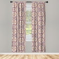 thumbnail image 1 of Ambesonne Mosaic Curtains, Antique Roman Time Lines Art, Pair of 28"x63", Paprika Violet, 1 of 2