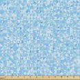 thumbnail image 1 of Ambesonne Mosaic Fabric by the Yard Upholstery, Monochrome Minimal Triangles, 1 Yard, Aqua Ceil Blue, 1 of 5