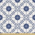 thumbnail image 1 of Ambesonne Mosaic Fabric by the Yard Upholstery, Traditional Azulejo Tile Art, 3 Yards, Off White and Night Blue, 1 of 5