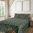 thumbnail image 1 of Ambesonne Mosaic Fitted & Flat Sheet with Shams 4 Pcs Set, Geometric Triangles Modern, King, Pale Eggplant and Teal, 1 of 1
