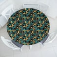 thumbnail image 1 of Ambesonne Mosaic Fitted Round Tablecloth, Geometric Triangles Modern, 45"- 56" Diameter, Pale Eggplant and Teal, 1 of 5