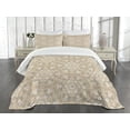 thumbnail image 1 of Ambesonne Mosaic Quilted Bedspread Set 3 Pcs, Antique Roman Cultural, Queen Size, White Peach Tan, 1 of 5
