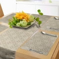 thumbnail image 1 of Ambesonne Mosaic Table Runner & Placemats, Antique Roman Cultural, Placemat 4 pcs + Runner 16"x90", White Peach Tan, 1 of 2