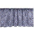 thumbnail image 1 of Ambesonne Mosaic Window Valance, Azulejo Floral Folk Motifs, 54" X 12", Indigo Orange Pearl, 1 of 3