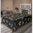thumbnail image 1 of Ambesonne Moth Art Fitted & Flat Sheet with Sham 3 Pcs Set, Dotted Wings Cartoon Art, Twin XL, Pale Camel Charcoal Grey, 1 of 1