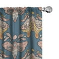 thumbnail image 1 of Ambesonne Moth Boho Curtains, Pastel Wingy Animal Print, Pair of 28"x63", Slate Blue Blush Mustard, 1 of 1