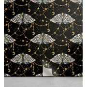 Ambesonne, Moth Design Peel & Stick Wallpaper for Home, Mystic Wingy Animal Art, 13"x36", Mustard Purpleblue White