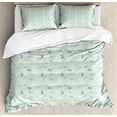 thumbnail image 1 of Ambesonne Moth Duvet Cover Sets, Spring Butterflies Season Art, 2-King, Pale Purple and Mint Green, 1 of 7