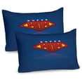 thumbnail image 1 of Ambesonne Mothers Day Pillow Sham 2 Pack, Super Mom Iconic Shield, 30"x20", Navy Blue Vermilion, 1 of 3