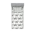 thumbnail image 1 of Ambesonne Motorcycle Fitted Sheet & Pillow Sham Set, Details in Grayscale, Twinxl, Grey White Black, 1 of 2