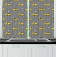 thumbnail image 1 of Ambesonne Motorcycle Kitchen Curtains, Scooters and Stars, 55"x45", Yellow Black and Grey, 1 of 3