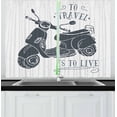 thumbnail image 1 of Ambesonne Motorcycle Kitchen Curtains, Sketch Scooter Motif, 55"x45", Dark Bluegrey and White, 1 of 1