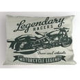 thumbnail image 1 of Ambesonne Motorcycle Pillow Sham, Cruiser Bike Words, 36" X 20", Sage Green Green, 1 of 2