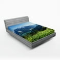 thumbnail image 1 of Ambesonne Mountain Fitted Sheet, Diablo Lake Dandelions, Full Size, Sky Blue and Green, 1 of 2