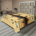 thumbnail image 1 of Ambesonne Mountain Flat Sheet, Family near a Lakeside, Full Size, Earth Yellow Black Brown, 1 of 1