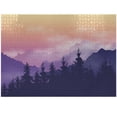 thumbnail image 1 of Ambesonne Mountain Jigsaw Puzzle Durable Cardboard, Hills Silhouette Forest, 1000 pcs, Dark Purple and Peach, 1 of 1