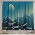 thumbnail image 1 of Ambesonne Mountain Kitchen Curtains, Geometric Landscape Scene, 55"x45", Sea Blue Pale Green, 1 of 3
