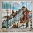 thumbnail image 1 of Ambesonne Mountain Kitchen Curtains, Trekkers Kilimanjaro, 55"x39", Multicolor, 1 of 3