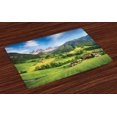 thumbnail image 1 of Ambesonne Mountain Place Mats Set of 4, Alps in the Spring, Standard Size, Green Blue, 1 of 4