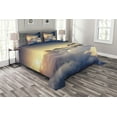thumbnail image 1 of Ambesonne Mountain Quilted Bedspread Set 3 Pcs, Climbing Above Clouds, Queen Size, Beige Navy, 1 of 3