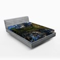 thumbnail image 1 of Ambesonne Mountain Range Fitted Sheet, Pastoral Snowy Alps, Queen Size, Green White, 1 of 3