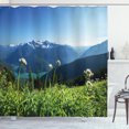 thumbnail image 1 of Ambesonne Mountain Shower Curtain, Diablo Lake Dandelions, 69"Wx70"L, Sky Blue and Green, 1 of 3