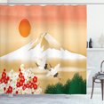 thumbnail image 1 of Ambesonne Mountain Shower Curtain, Japanese Landscape Birds, 69"Wx70"L, Pale Camel Multicolor, 1 of 5