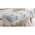 thumbnail image 1 of Ambesonne Mountain Tablecloth Rectangular Table Cover, Snowy Peaks Doodle, 60"x84", Black White, 1 of 4