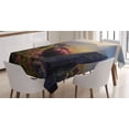 thumbnail image 1 of Ambesonne Mountain Tablecloth Rectangular Table Cover, Sunrise Rhodonderons, 52"x70", Yellow Green Pink, 1 of 4