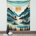 thumbnail image 1 of Ambesonne Mountain Tapestry Wall Hanging, Modern Boho Scene Valley, 40"x60", Teal Cadet Blue Almond, 1 of 3