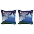 thumbnail image 1 of Ambesonne Mountain Throw Pillow Cover 2 Pack, Nighttime Mountainous Area, 24", Yellow Indigo, 1 of 7