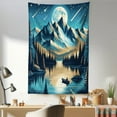 thumbnail image 1 of Ambesonne Mountain Wall Hanging Tapestry, Wild Nature Lake Night, 30"x45", Dark Turquoise Tan Ivory, 1 of 3