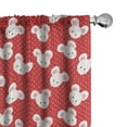 thumbnail image 1 of Ambesonne Mouse Window Curtains, Animal on Warm Polka Dots, Each 28" W x 63" L, Dark Pink and White, 1 of 5