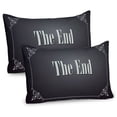 thumbnail image 1 of Ambesonne Movie Theater Pillow Sham 2 Pack, End Words, 30"x20", Charcoal Grey Cream, 1 of 3